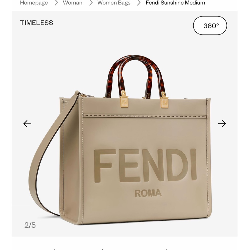 Fendi Beige Tote with Brown Handles